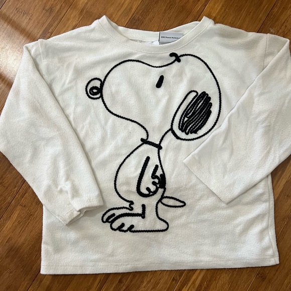 Zara Fleece Snoopy  Long Sleeve Shirt - Picture 1 of 4